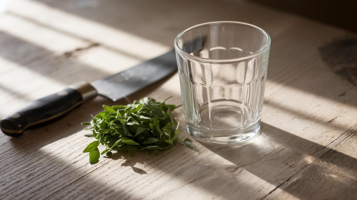 apprenez à hacher les herbes efficacement avec un simple verre