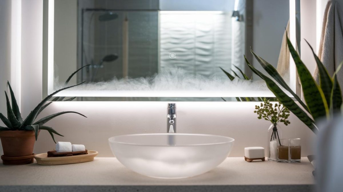 Comment votre miroir de salle de bain peut rester sans buée pendant un mois